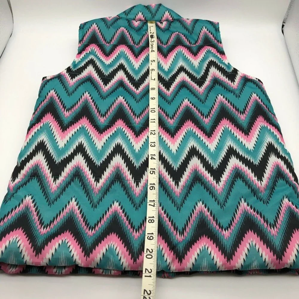 One Step Up Girls Lightweight Quilted‎ Style Vest Chevron Print Size M (10/12)